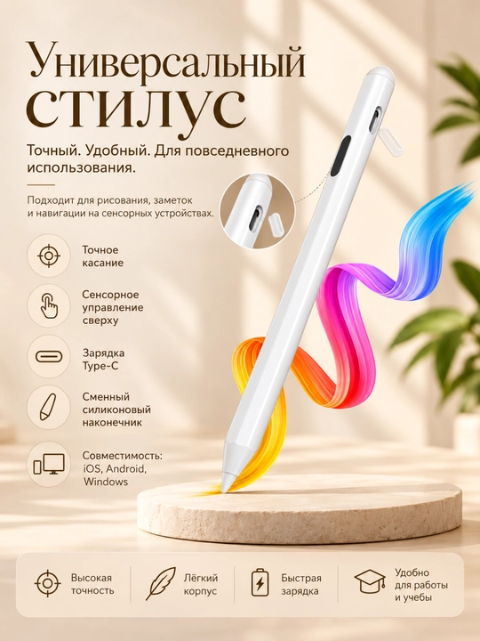Universal stilus qalam telefon va planshet uchun, sensorli ekran, 3 xil variant