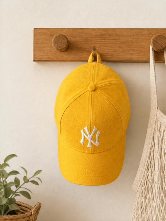 NY monogrammali printli 100% paxtali 5 panelli beysbolka, uniseks