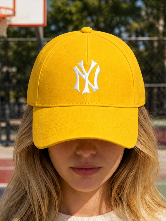 NY monogrammali printli 100% paxtali 5 panelli beysbolka, uniseks