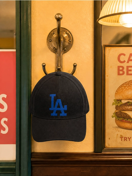 LA monogrammali printli 100% paxtali 5 panelli beysbolka, uniseks