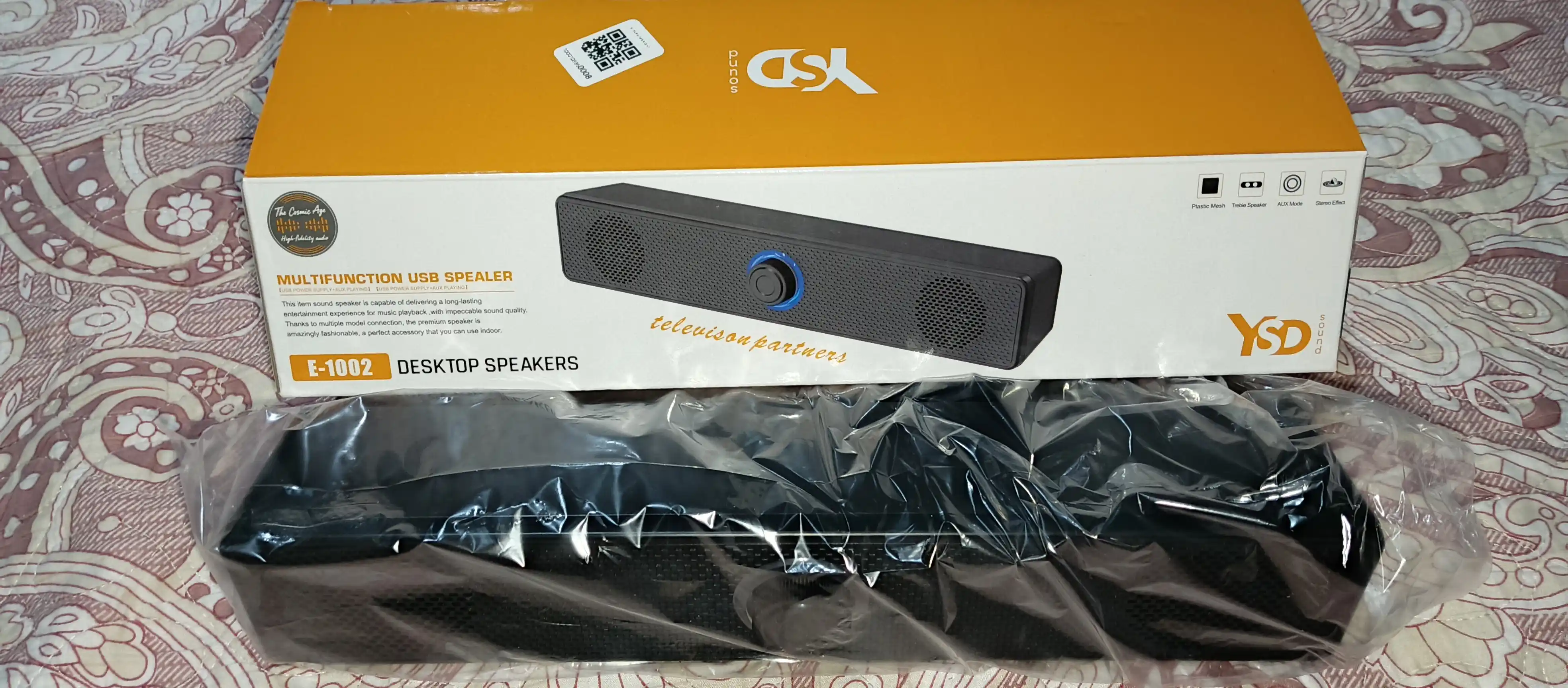 Колонка саундбар для ПК и ноутбука 6 Вт, USB-питание, AUX 3.5 мм