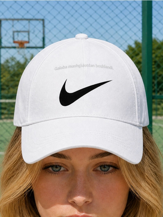 100% paxtadan, motivatsion bosma naqshli besh panelli beysbol kepkasi, unisex - 