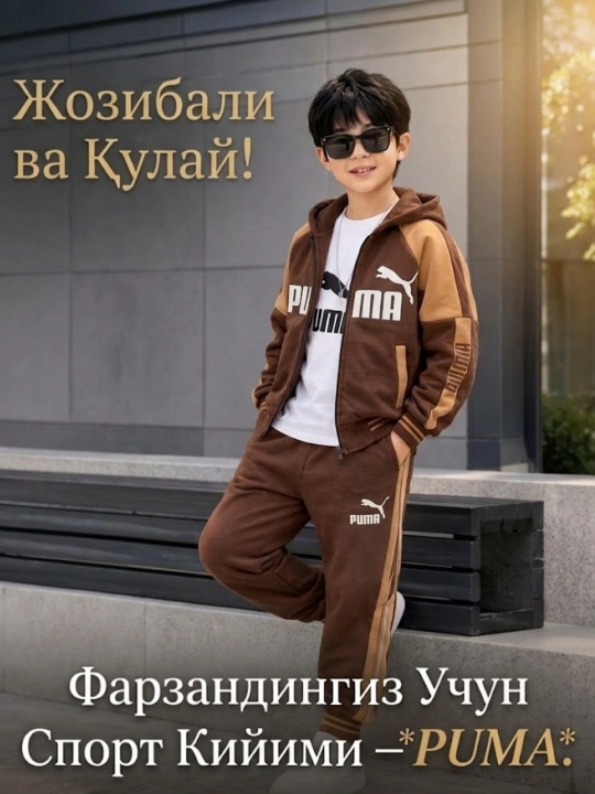 5-9 yoshli o‘g‘il bolalar uchun sport kiyimi, maktab va sayr uchun uchta buyumdan iborat