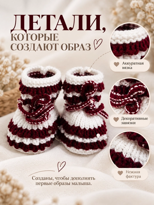 Вязаные детские пинетки