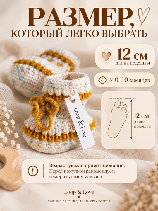 Вязаные детские пинетки