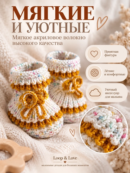 Вязаные детские пинетки