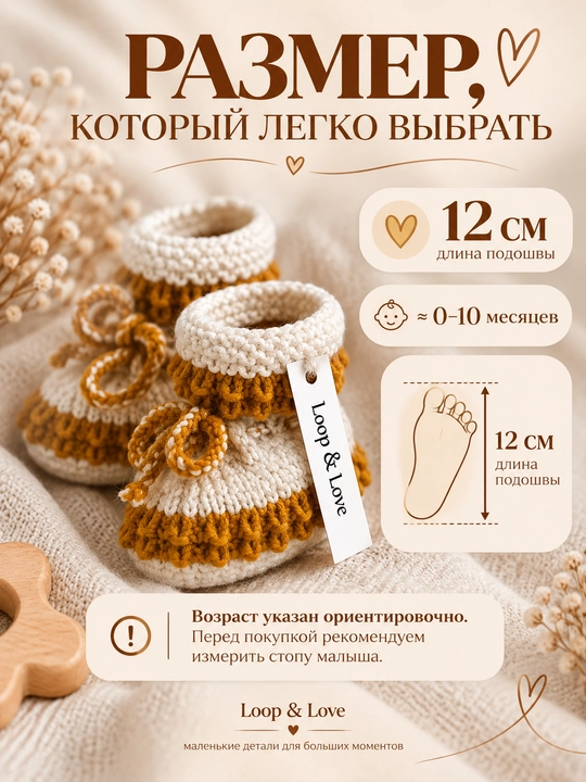 Вязаные детские пинетки