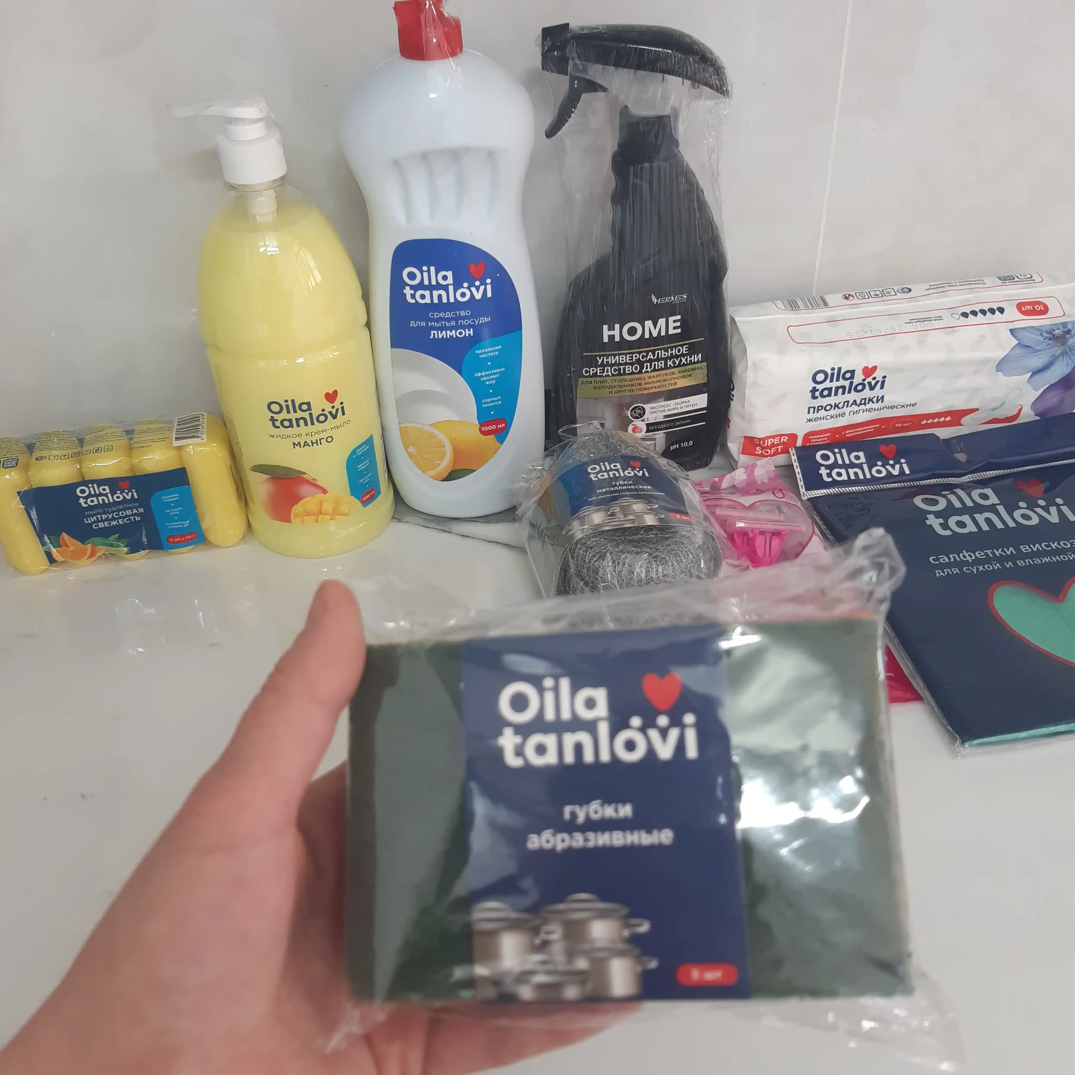 Губки абразивные Oila tanlovi для стойких загрязнений, 5 шт