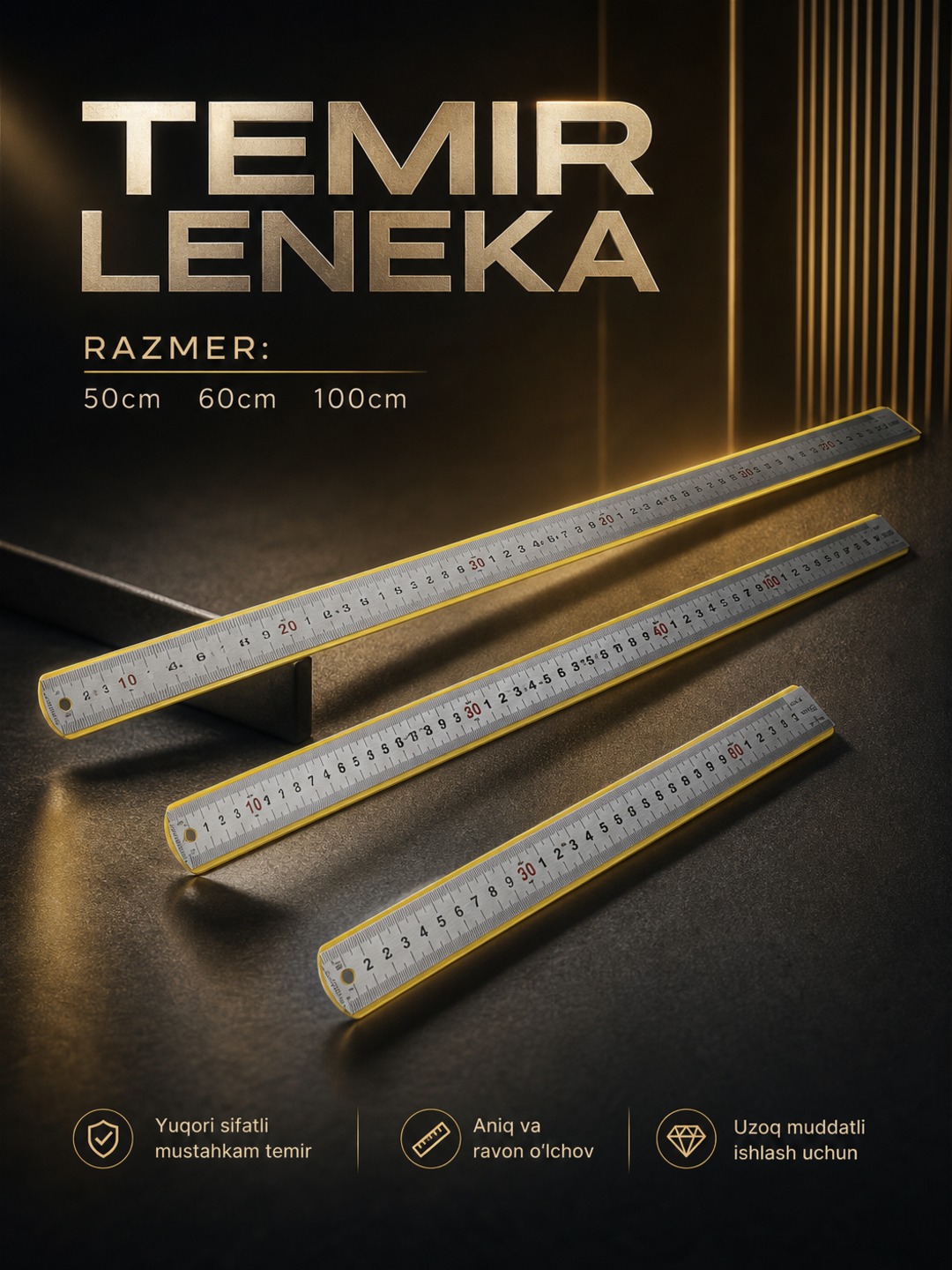 Qurulish uchun temir leneka 50 60 100 cm o'lchamlarda - 