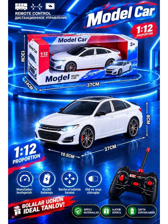 Радиоуправляемая машина Model Car 1:12, свет, движение во все стороны, 3+ - 