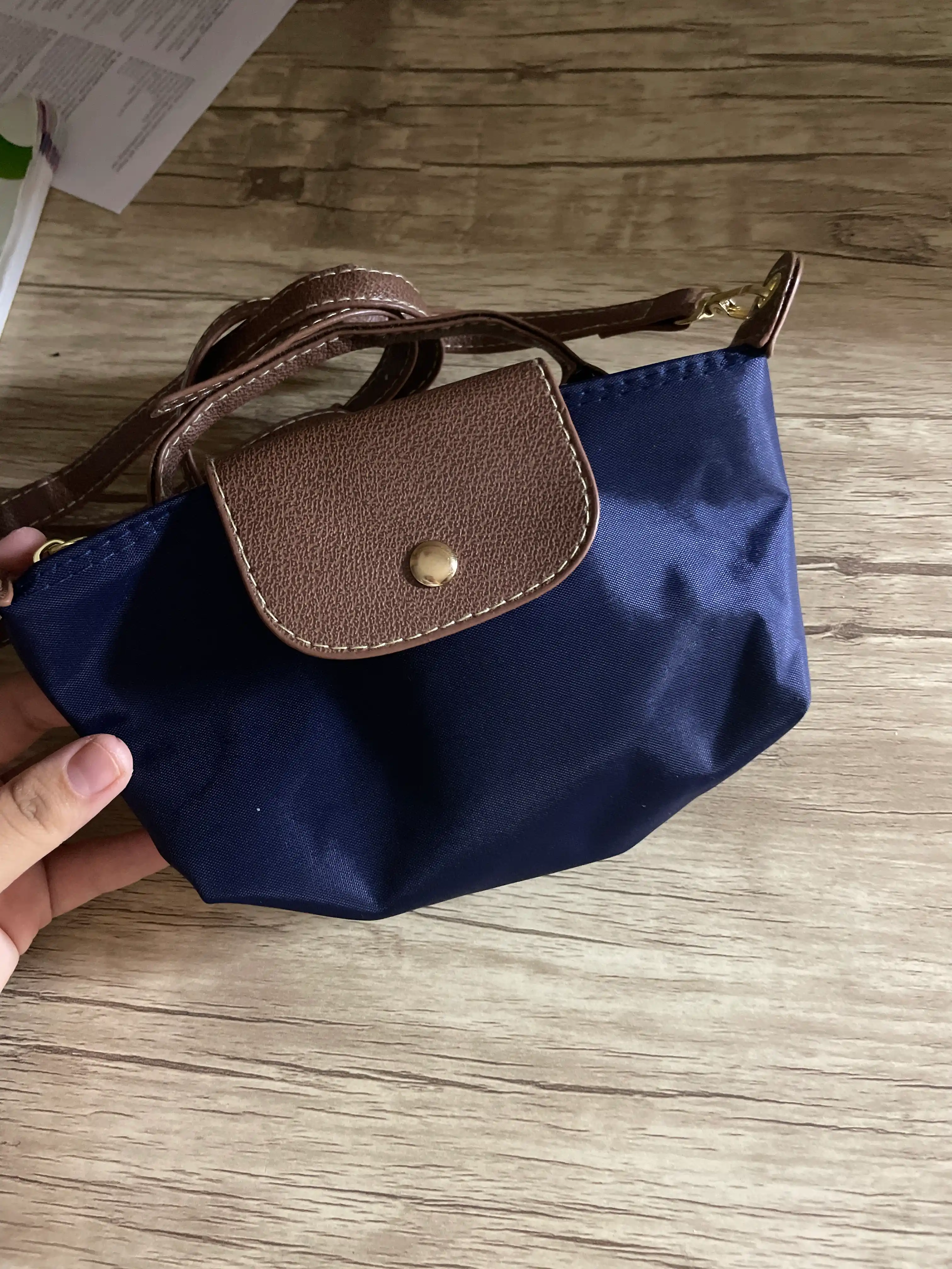 Ayollar kross-bodi sumkasi, kichik, longchamp uslubida, kosmetik sumka