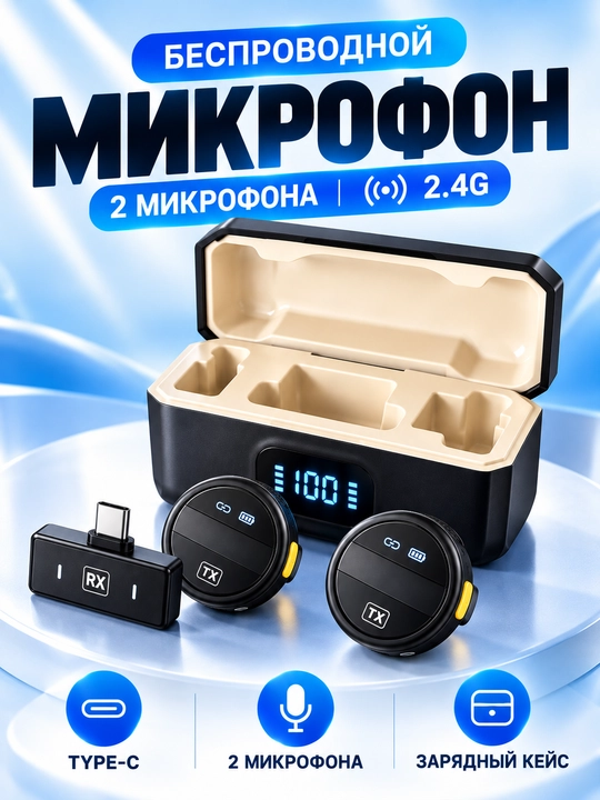 Mikrafon, mikrofon, mini mikrafon, simsiz mikrofon, petlichka, iphone va android uchun,anc - 