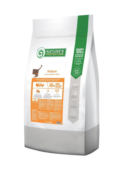 Nature's Protection Indoor Сухой корм для взрослых домашних кошек, 18 кг - 
