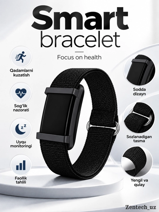 Фитнес-браслет Fitness Tracker, подсчёт шагов, мониторинг пульса, сна и калорий, IP67