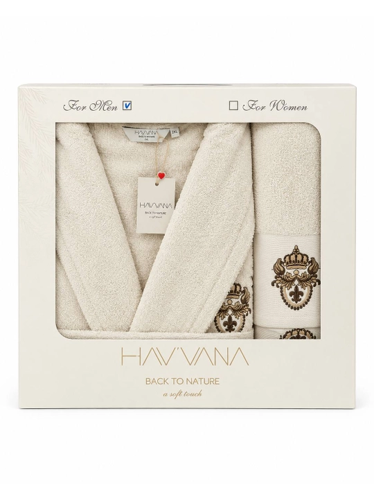 Набор халатов HAVVANA мужской и женский, 100% хлопок - 