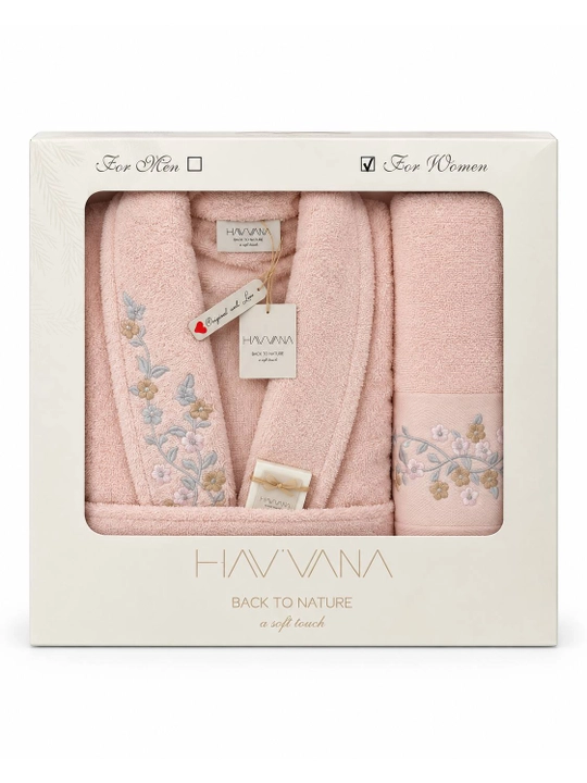 Набор халатов HAVVANA мужской и женский, 100% хлопок - 