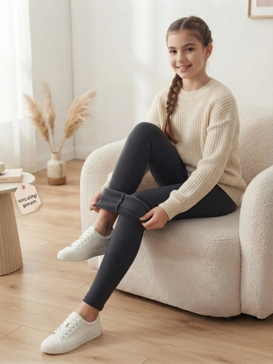 Qizlar gamashkasi, 7–13 yosh, yumshoq leggings, issiq kiyim, bolalar kiyimi, qulay gamash - 
