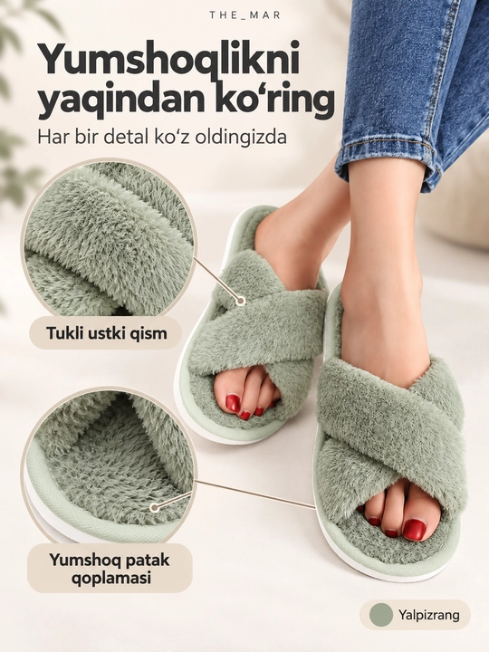 Uy shippaklari, ayollarniki, yumshoq, momiq, ochiq, kesishgan tasmali, tagcharmi EVA