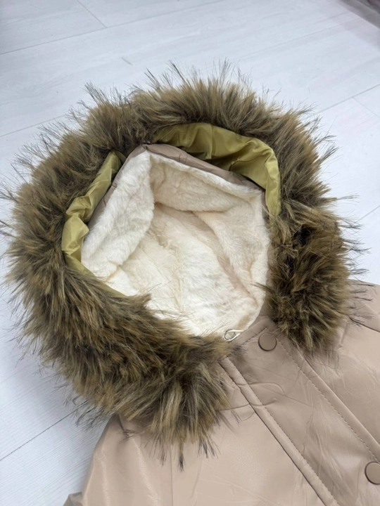Зимняя парка для девочек с меховым капюшоном, тёплая куртка