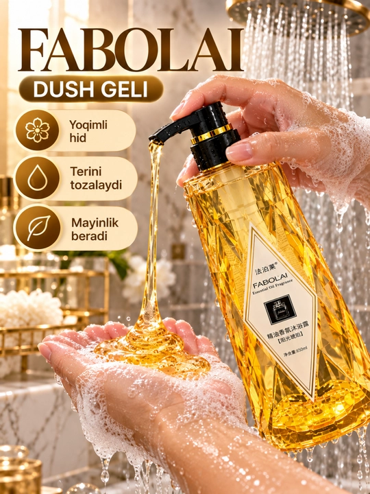 Dush geli 300 ml, 500 ml, 800 ml, xushbo‘y, namlovchi va yumshoq parvarish uchun