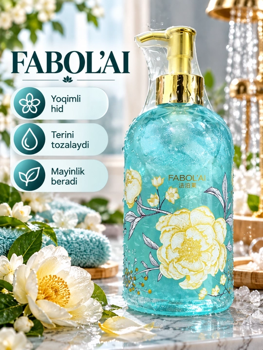 Dush geli 300 ml, 500 ml, 800 ml, xushbo‘y, namlovchi va yumshoq parvarish uchun