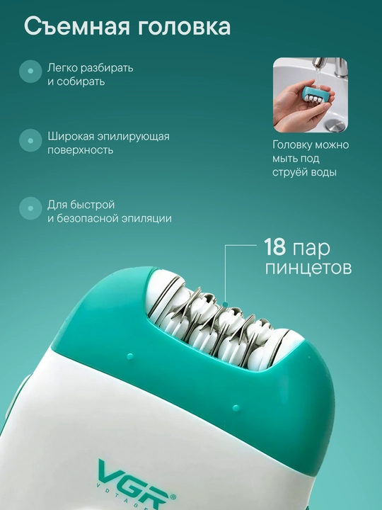 Эпилятор VGR для женщин, депиляция, эпилятор для тела VGR, профессиональный