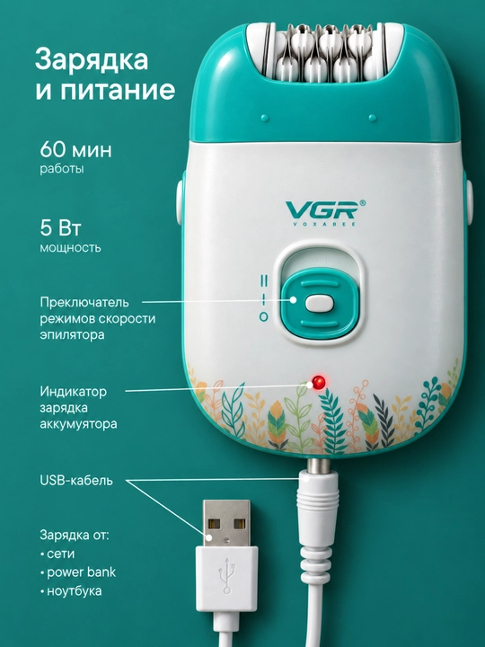 Эпилятор VGR для женщин, депиляция, эпилятор для тела VGR, профессиональный