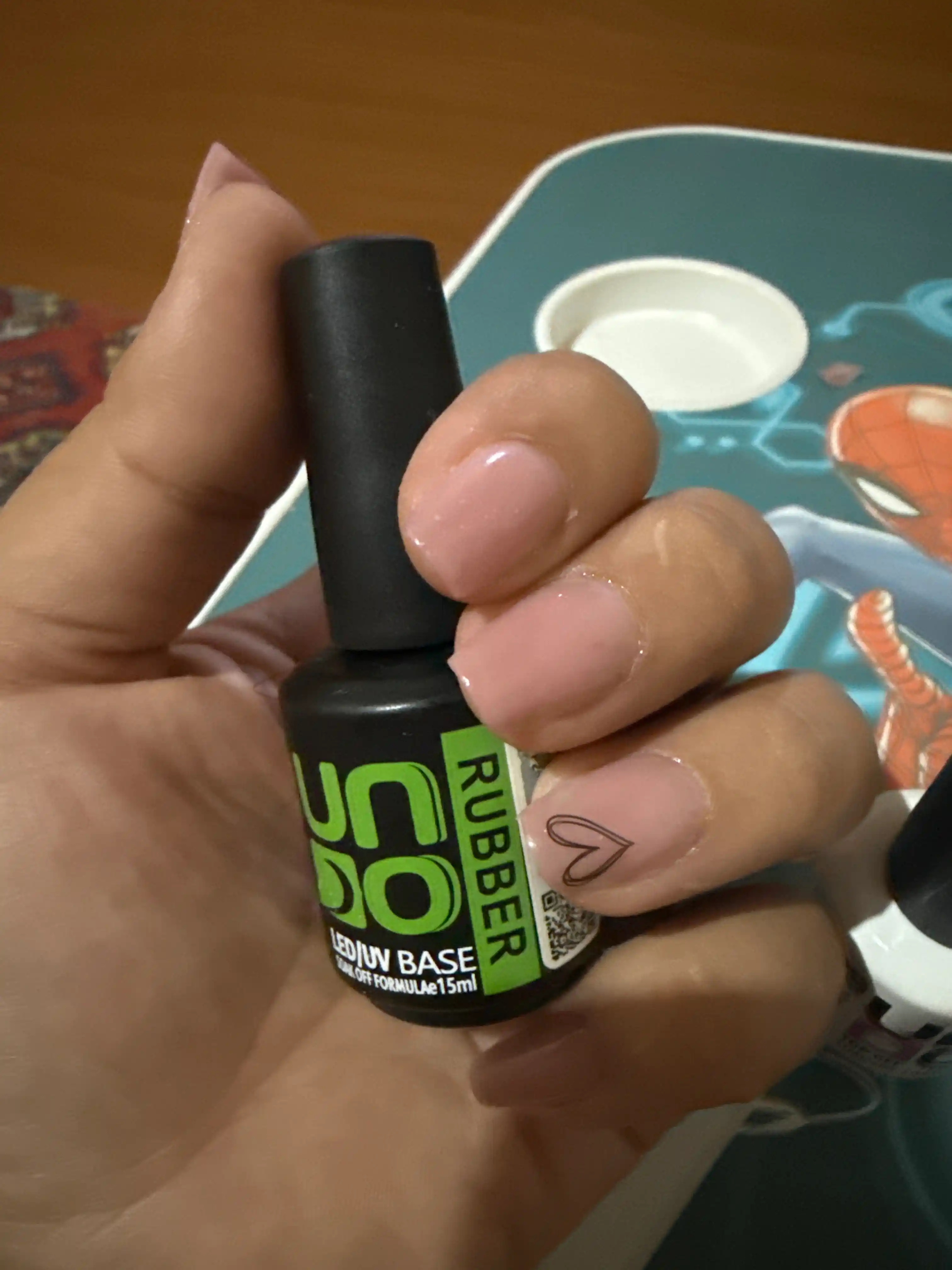 Baza, tirnoqlar uchun baza qoplami Uno Rubber, 15 ml