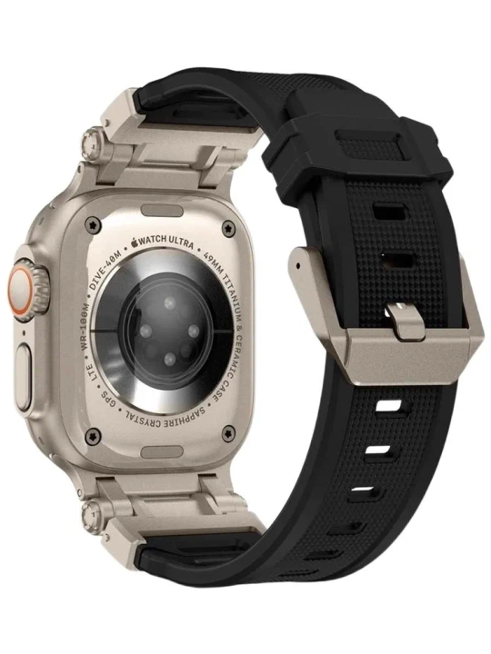 Ремешок для Apple Watch Ultra  42/44/45/46/49 мм, силиконовый, с металлическим креплением