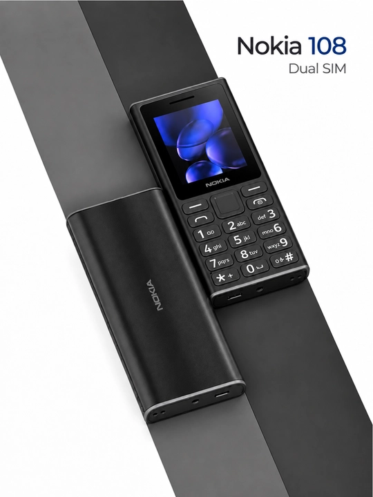 Nokia 108 DUAL sim knopkali kamerasiz ixcham tugmali telefon, uzimeidan o'tgan 1020 mAh