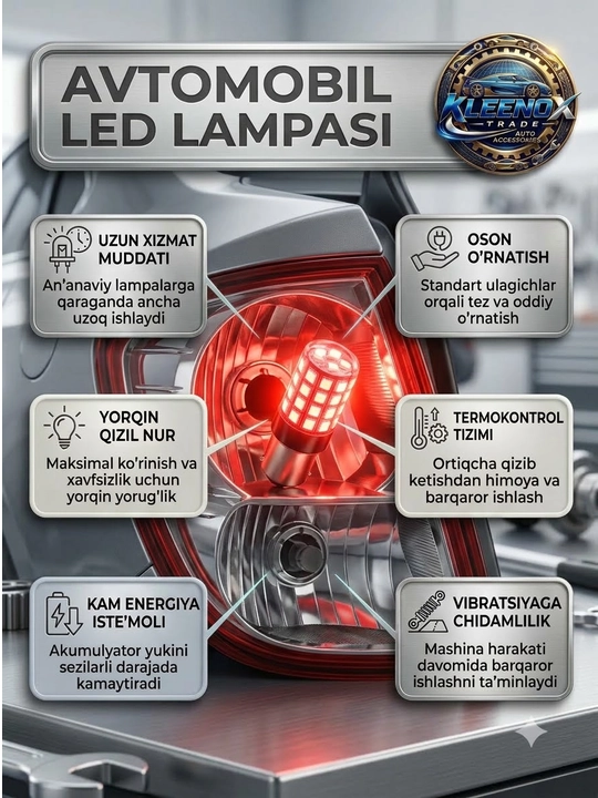 Красная светодиодная лампа 1157 BAY15D, LED диод стоп-сигнала и габаритов авто