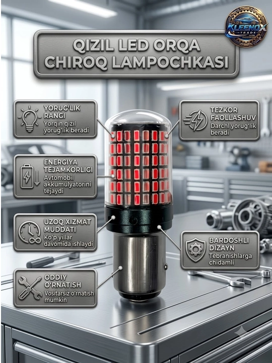 Красная светодиодная лампа 1157 BAY15D, LED диод стоп-сигнала и габаритов авто