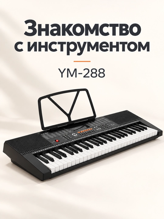 Elektron pianino 61 standart tugmachalari, mikrofon, tarmoq va batareya bilan quvvatlanadi