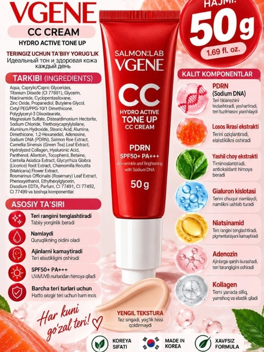PREMIUM KOREA CC CREAM SPF50+ PA++++, PDRN увлажнение • сияние • идеальный тон кожи