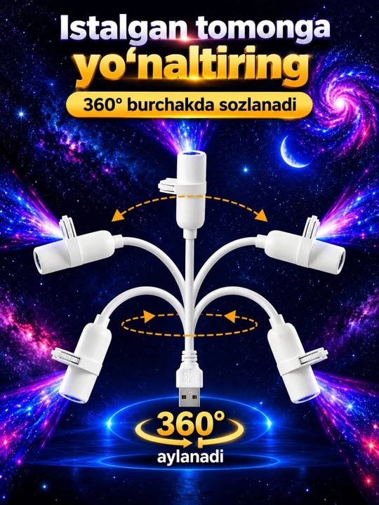 Мини-проектор с USB-подключением 10 различных варианта сцен из вселенной, детской, подарок