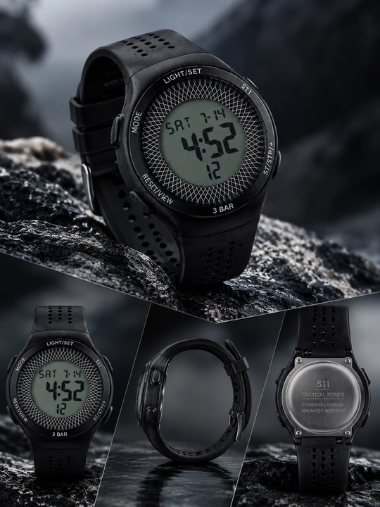 Tactical Series erkaklar elektron sport qo‘l soati, suv o‘tkazmaydigan - 