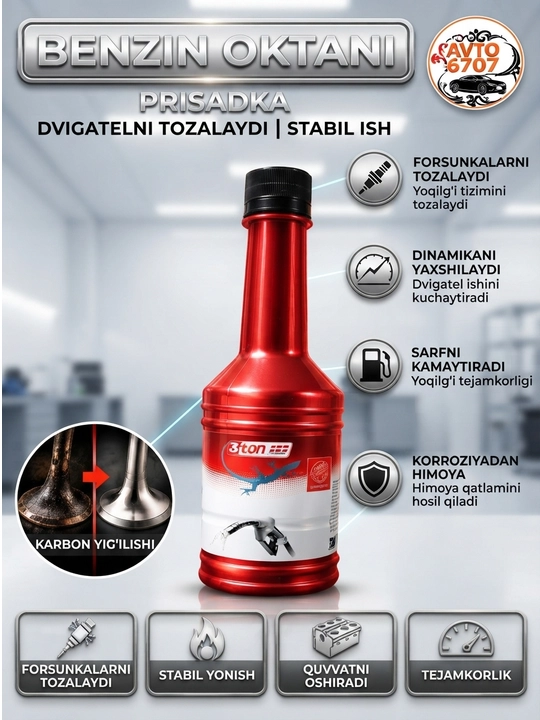 Barcha avtomobillar uchun 3ton benzin, 354ml oktan oshiruvchi prisadka