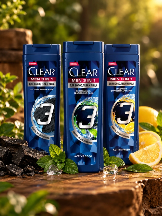Clear Men shampuni, 3 tasi 1 da, 16 dona - 