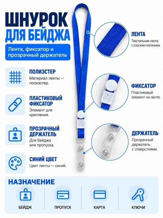 Лента для бейджика 5 шт - 