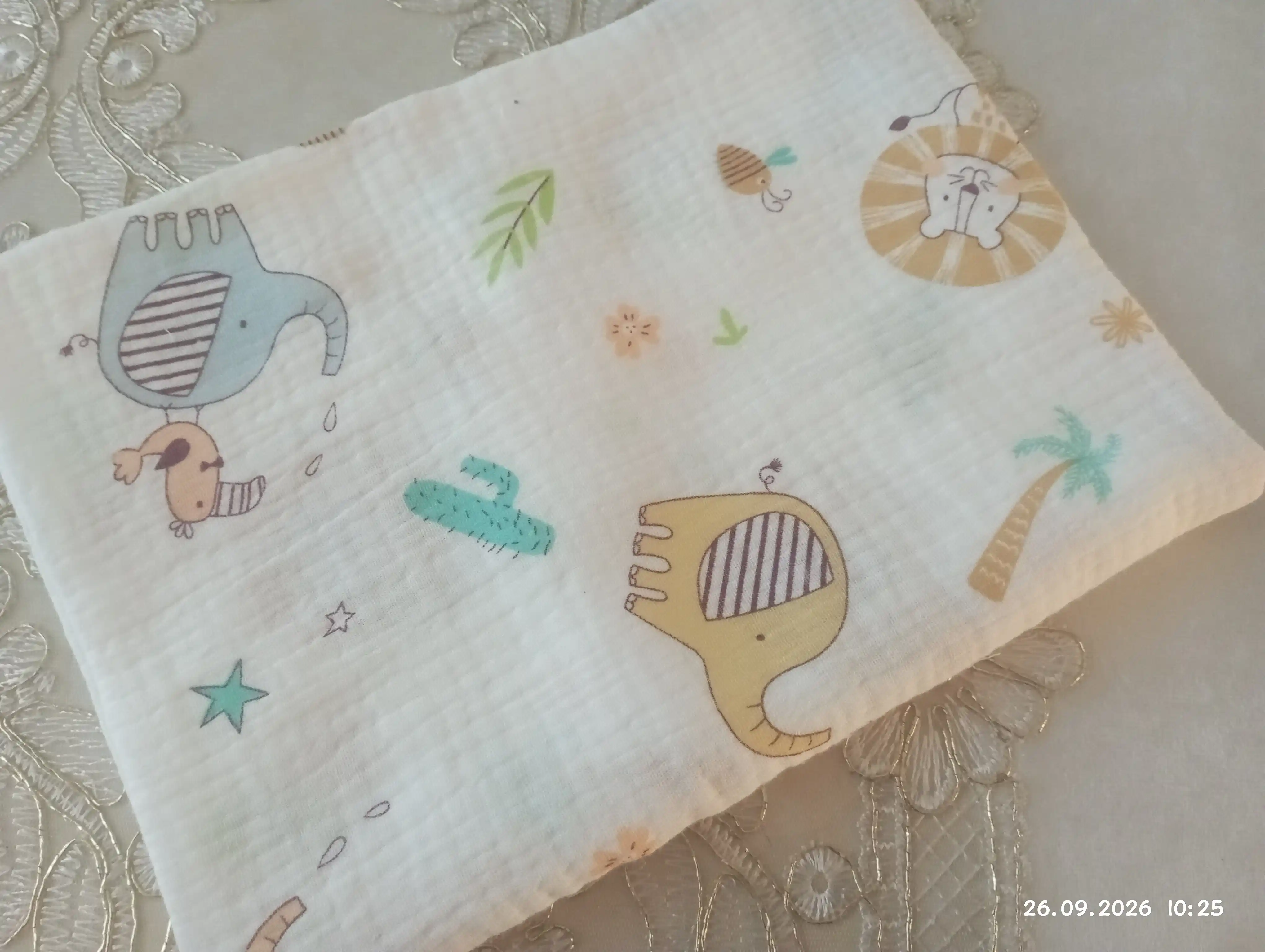 Muslin matosidan ko'p martalik yo'rgak, 100*90 sm 0-12 oy