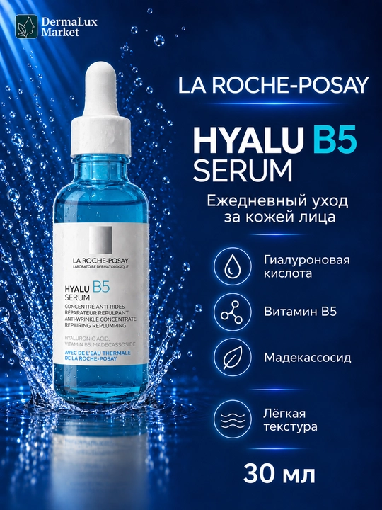 Увлажняющая сыворотка для лица, Сыворотка для лица Hyalu B5 с гиалуроновой кислотой, 30 мл - 