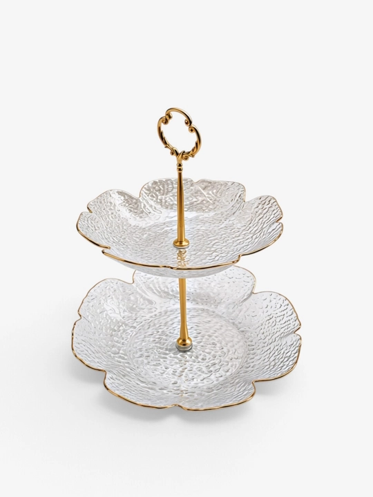 Двухъярусная сервировочная этажерка для сладостей, десертов и фруктов