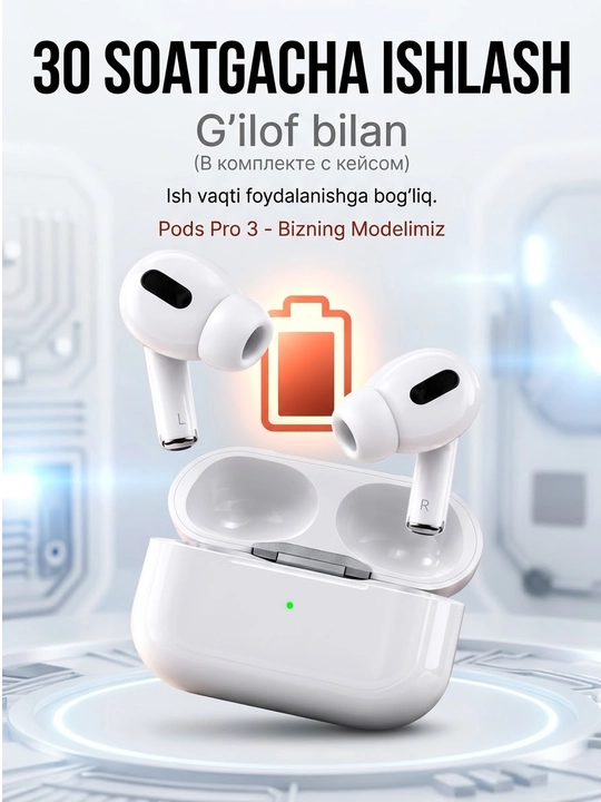 Pods pro 3 ANC, наушники беспроводные, беспроводные наушники, блютуз наушники