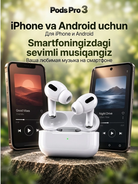 Pods pro 3 ANC, наушники беспроводные, беспроводные наушники, блютуз наушники