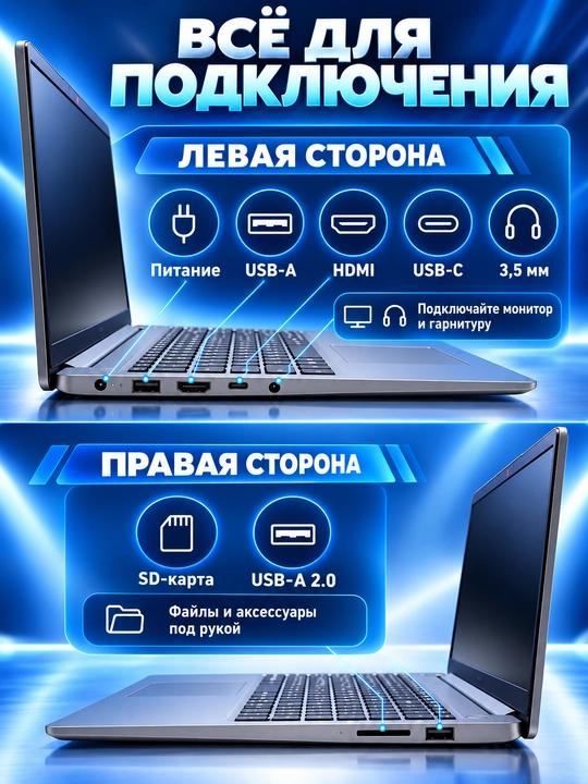 Ноутбук LENOVO IDEAPAD 1i, I5-1335U 16ГБ DD4 256ГБ SSD 15,6 FHD W11