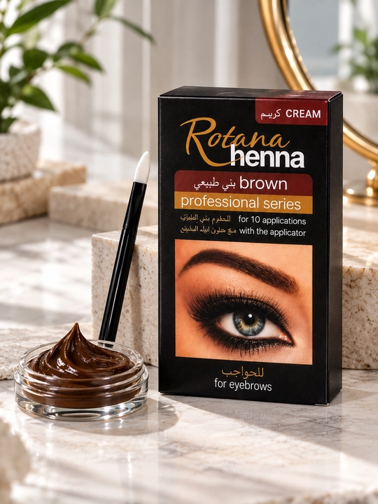 Rotana Henna Cream Brown qoshlar uchun xina, jigarrang rang, Professional Series, 10 marta