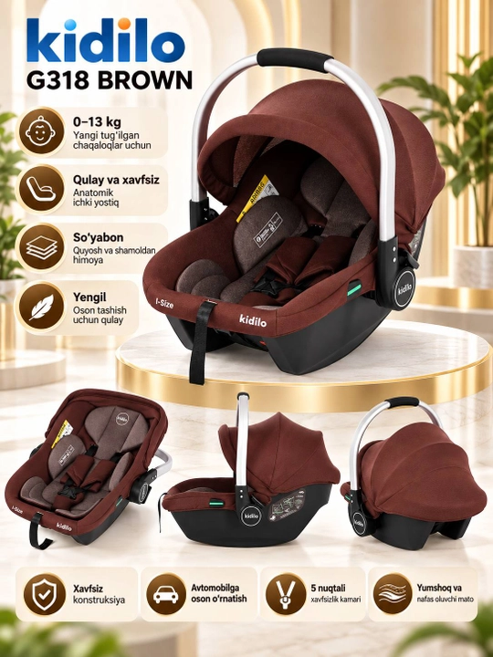 Детское автокресло Kidilo G313 (0–13 кг) для новорожденных - 