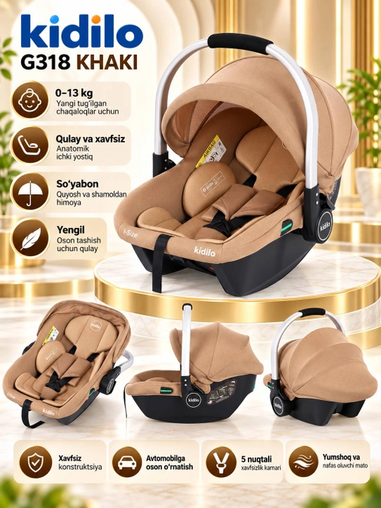 Детское автокресло Kidilo G313 (0–13 кг) для новорожденных - 