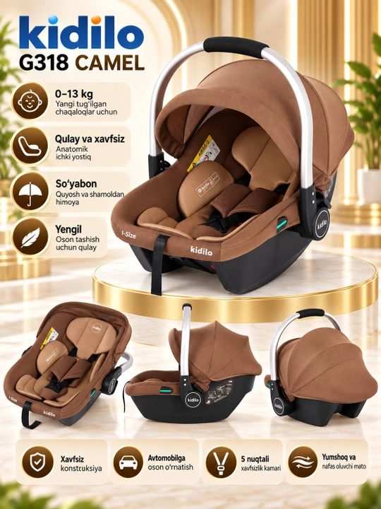 Детское автокресло Kidilo G313 (0–13 кг) для новорожденных - 