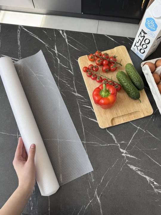 Силиконовый противоскользящий коврик для кухни, холодильника и полок